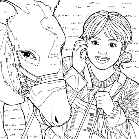 Girl and Donkey