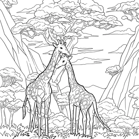 Giraffes in the Canyon