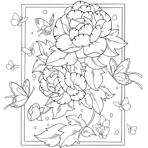 Peonies and Butterflies