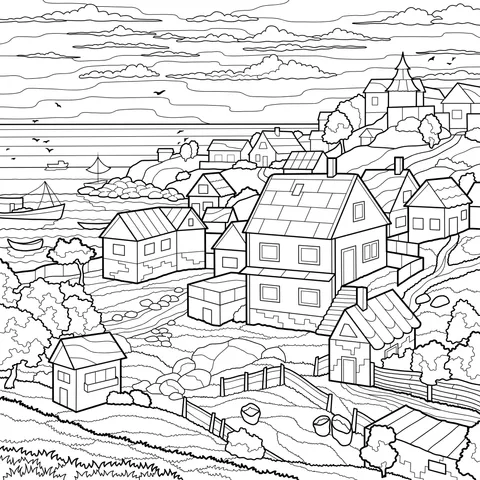 Scenery of a Seaside Town