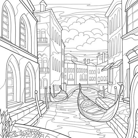 Romantic Venice Street Scene