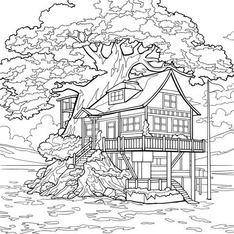 湖畔树屋