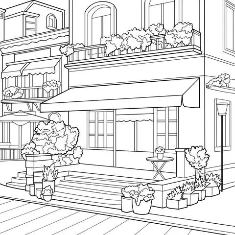 Street - side Shop Adorned with Flowers