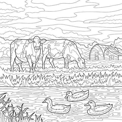 Idyllic pastoral scene
