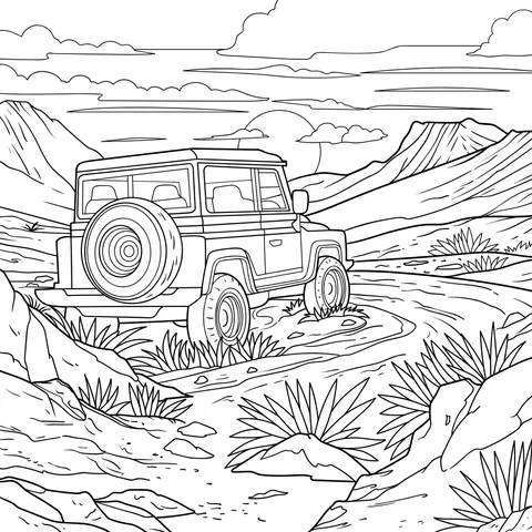 Off - road vehicle in the desert