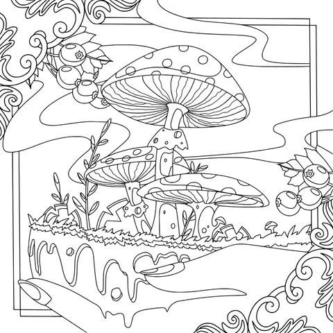 A Magical Mushroom World on the Palm
