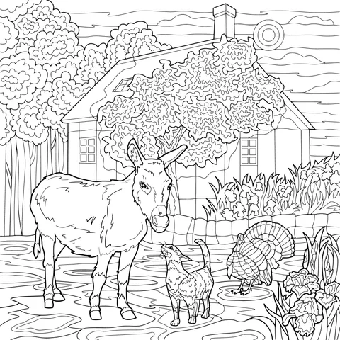 Animals beside the Farmhouse