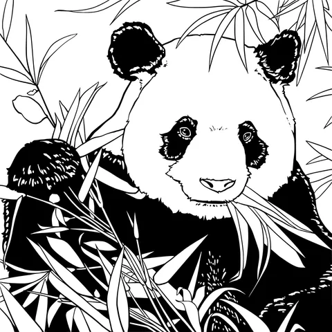 Panda in the Bamboo Forest