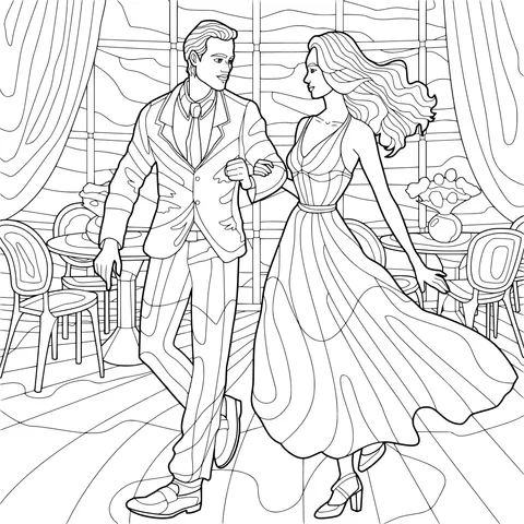 Couple Dancing Gracefully on the Dance Floor