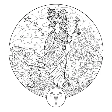 Aries Zodiac Illustration