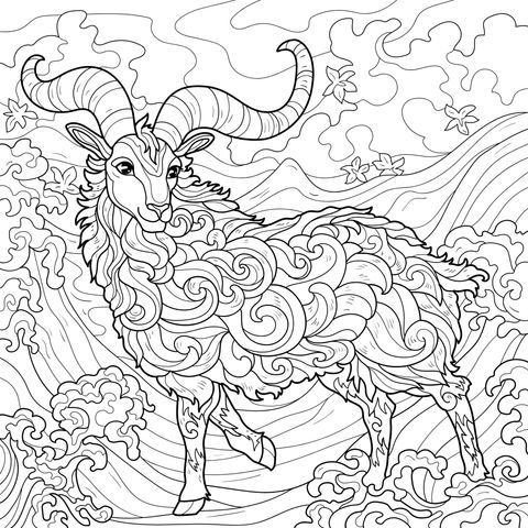 海浪中的山羊