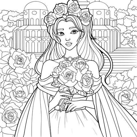 An Elegant Lady Holding Roses