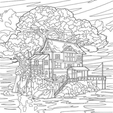 湖心孤岛上的小屋
