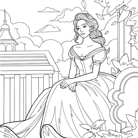 A princess in a gorgeous yellow dress