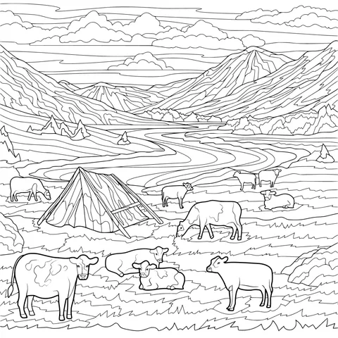 Camping in a Mountain Pasture