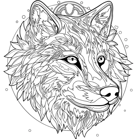 Colorful Wolf Head