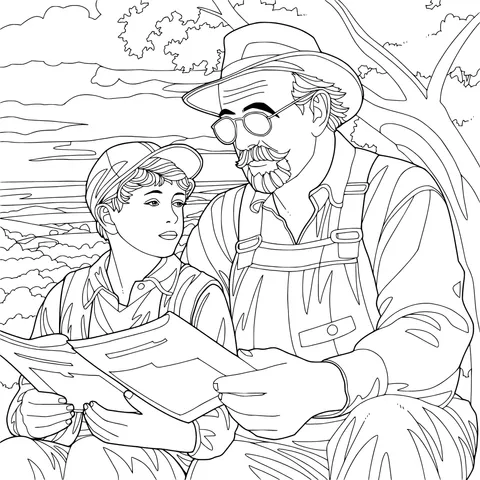 Grandparent - grandchild reading together