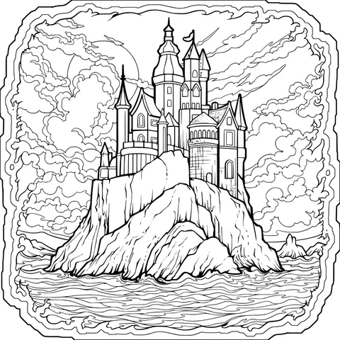 Isolated Castle in the Clouds