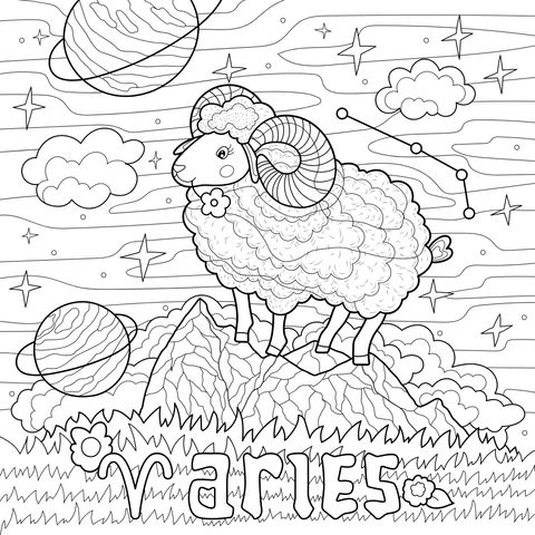 白羊座星座插画
