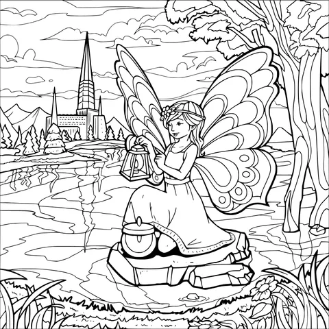 Butterfly Fairy by the Lake