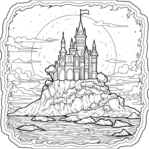 Dreamy Castle Under the Moonlight