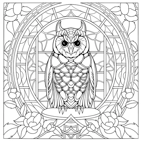 Stained - glass style owl