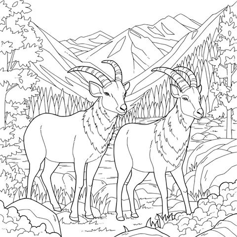 Two Goats in the Mountains