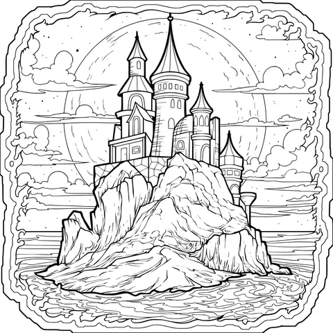 Dreamy Castle on an Isolated Island