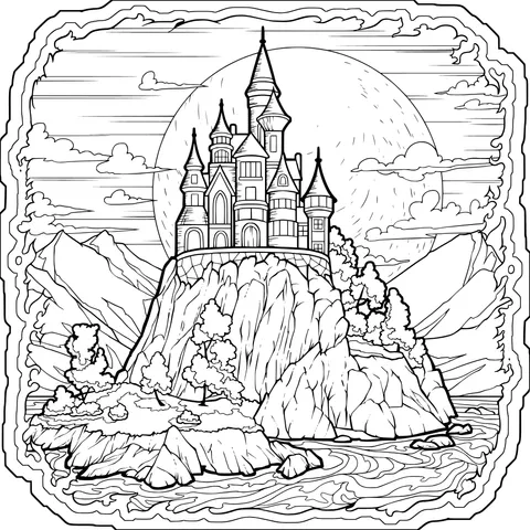Lonely Castle under the Moonlight
