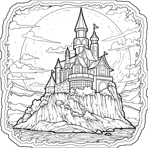 Dreamy Castle Under the Moonlight