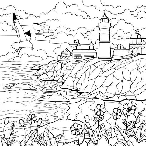 Lighthouse Scenery by the Coast