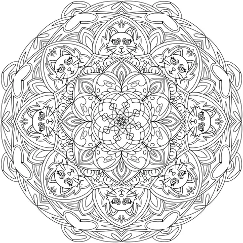 Cat Mandala Pattern