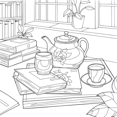Cozy Reading and Tea - drinking Time