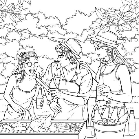 户外烧烤聚会