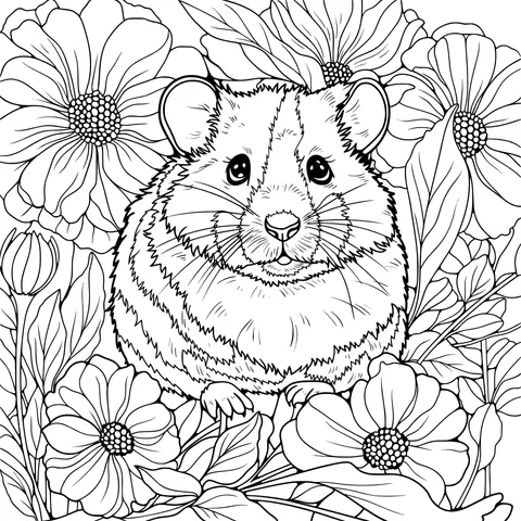 Hamster in the Flower丛