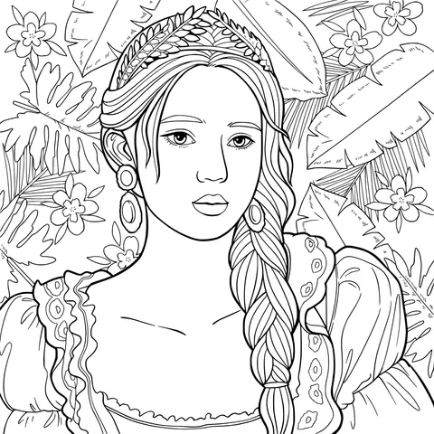 Classical - styled Woman Wearing a Laurel Wreath