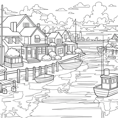 Quiet riverside town