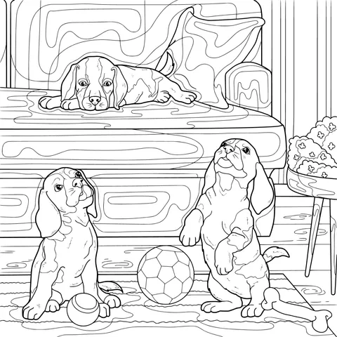 Puppies Playing Indoors
