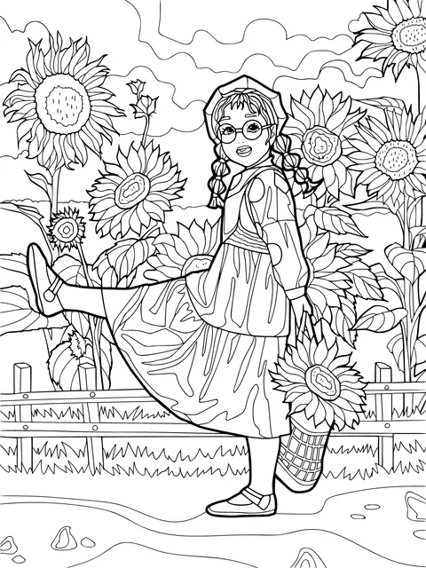 Girl in the Sunflower Field