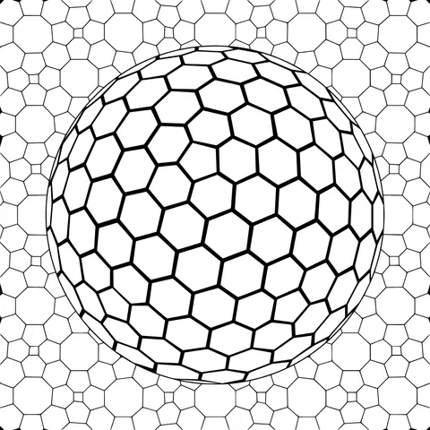 Colorful Hexagonal Sphere Pattern