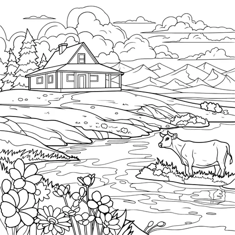 Riverside Rural Scenery