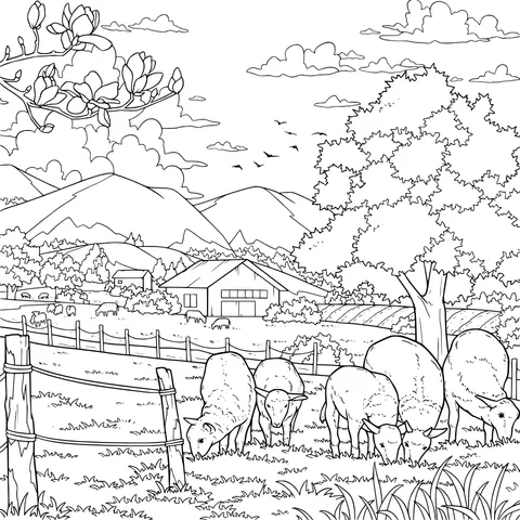 Idyllic pastoral scene