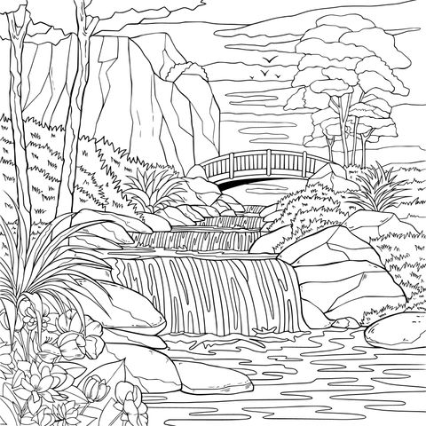 山水间的小桥流水美景
