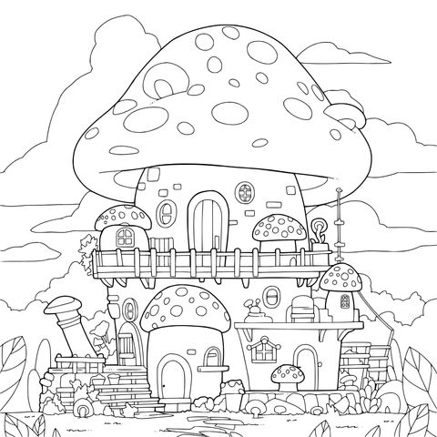 蘑菇形状的童话小屋