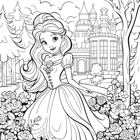 A Princess and the Castle in the Garden