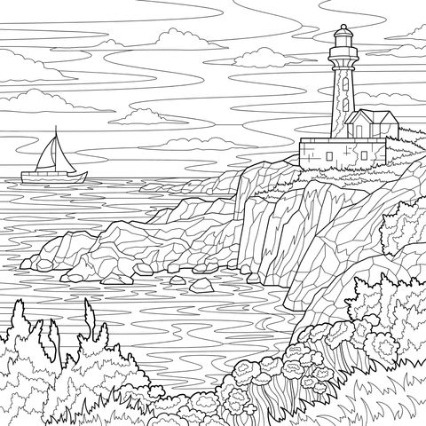 海边灯塔美景