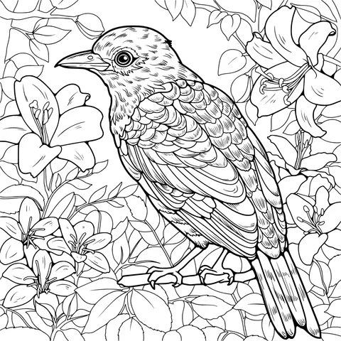 Bird and Flowers