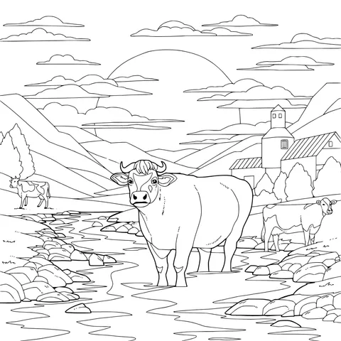 Idyllic pastoral scene