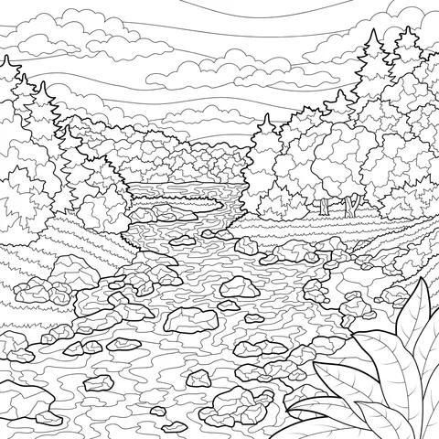Autumn Stream Landscape