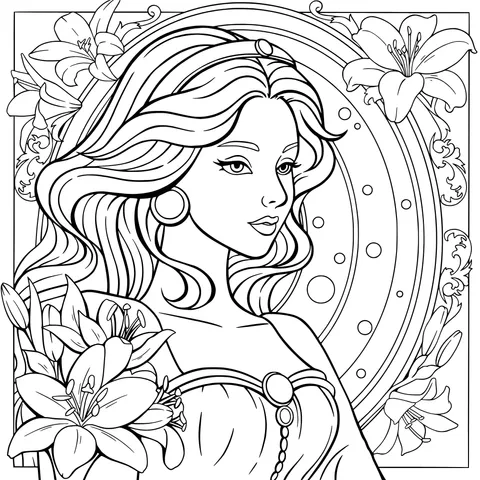 Blonde - haired Princess with Flowers